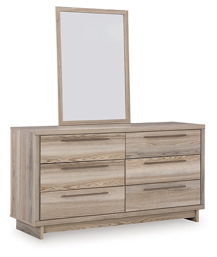 Hasbrick  Panel Bed With Mirrored Dresser