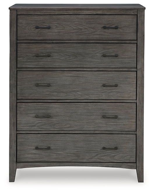 Montillan  Panel Bed With Mirrored Dresser, Chest And Nightstand