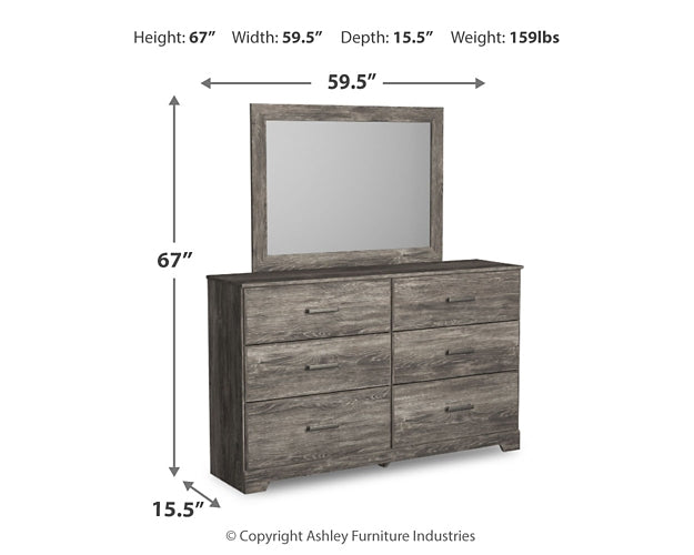 Ralinksi  Panel Bed With Mirrored Dresser And Nightstand