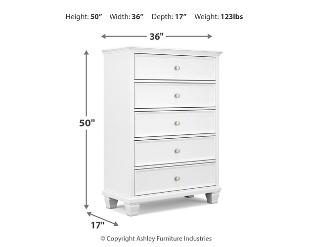 Fortman  Panel Bed With Mirrored Dresser And Chest