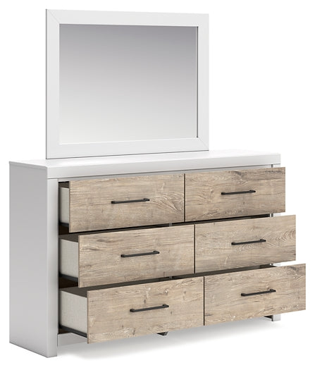 Charbitt  Panel Bed With Mirrored Dresser And Nightstand