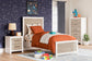 Charbitt  Panel Bed With Mirrored Dresser, Chest And 2 Nightstands